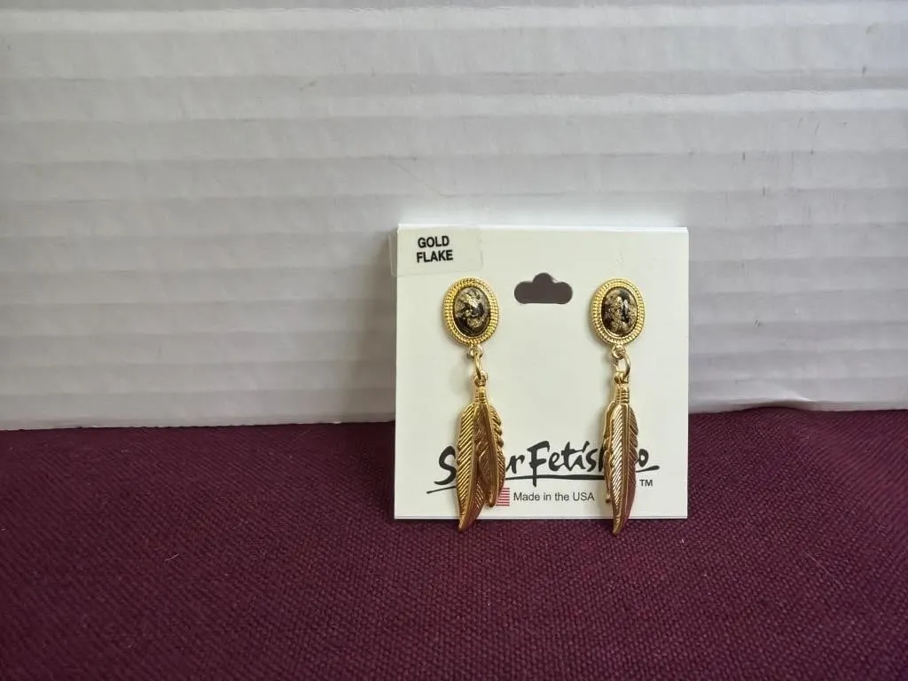 Silver Fetish Gold Flake Earrings