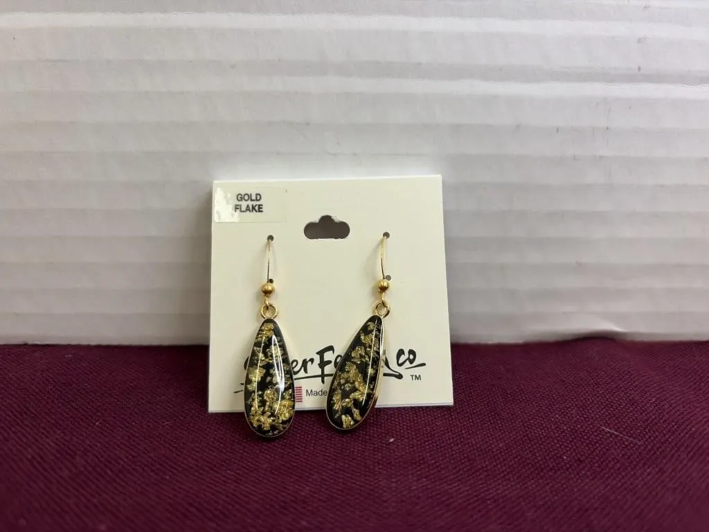 Silver Fetish Gold Flake Earrings
