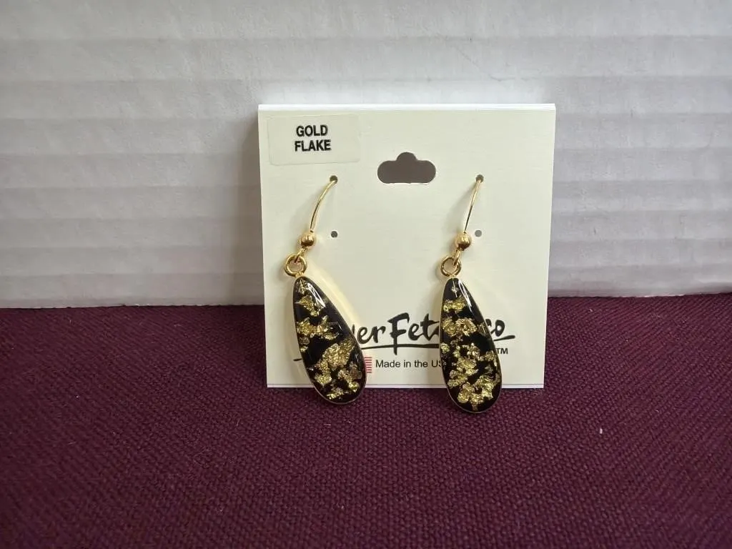 Silver Fetish Gold Flake Earrings
