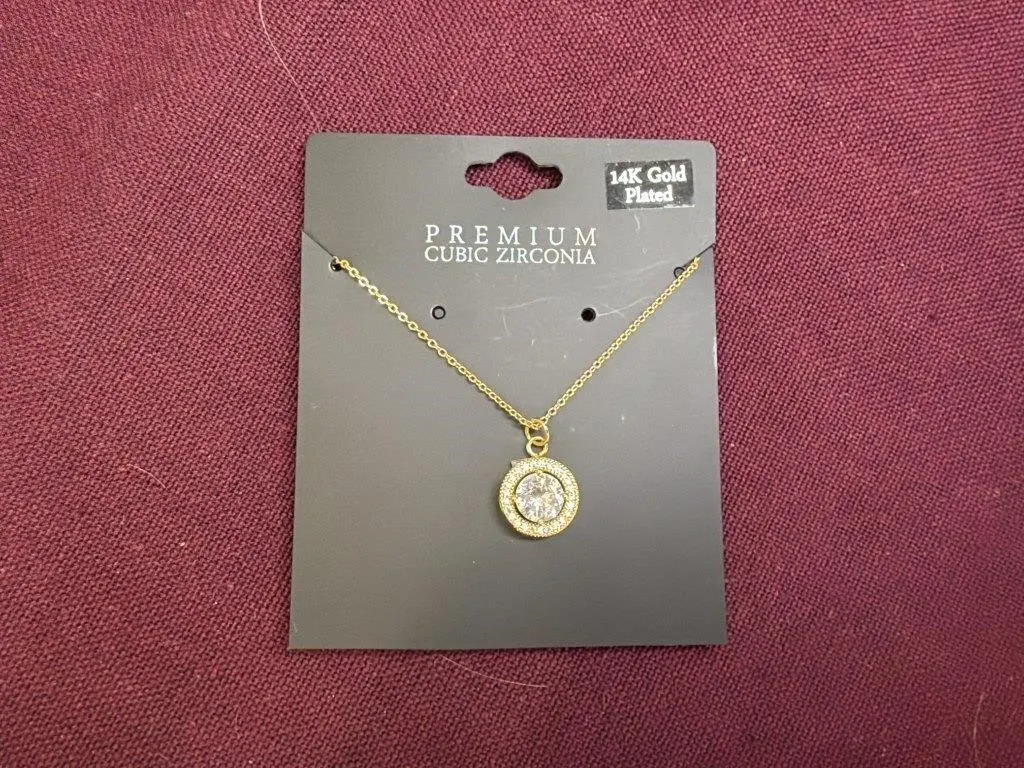 Premium Cubic Zirconia Gold Necklace