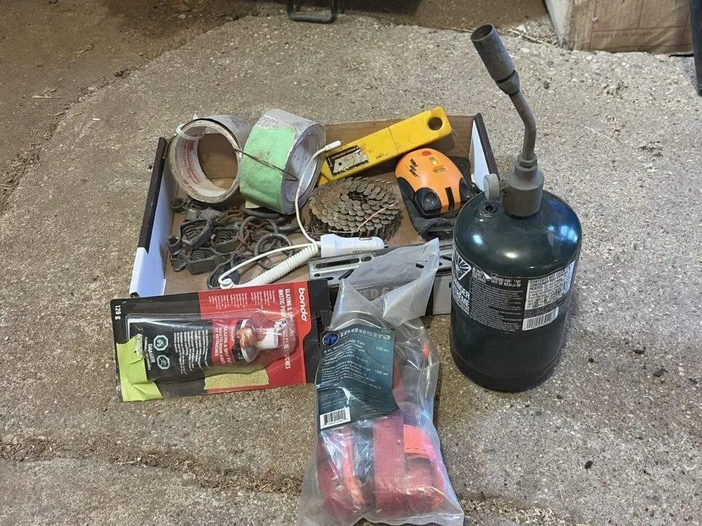 Ratchet Strap, Nails, Level, & more