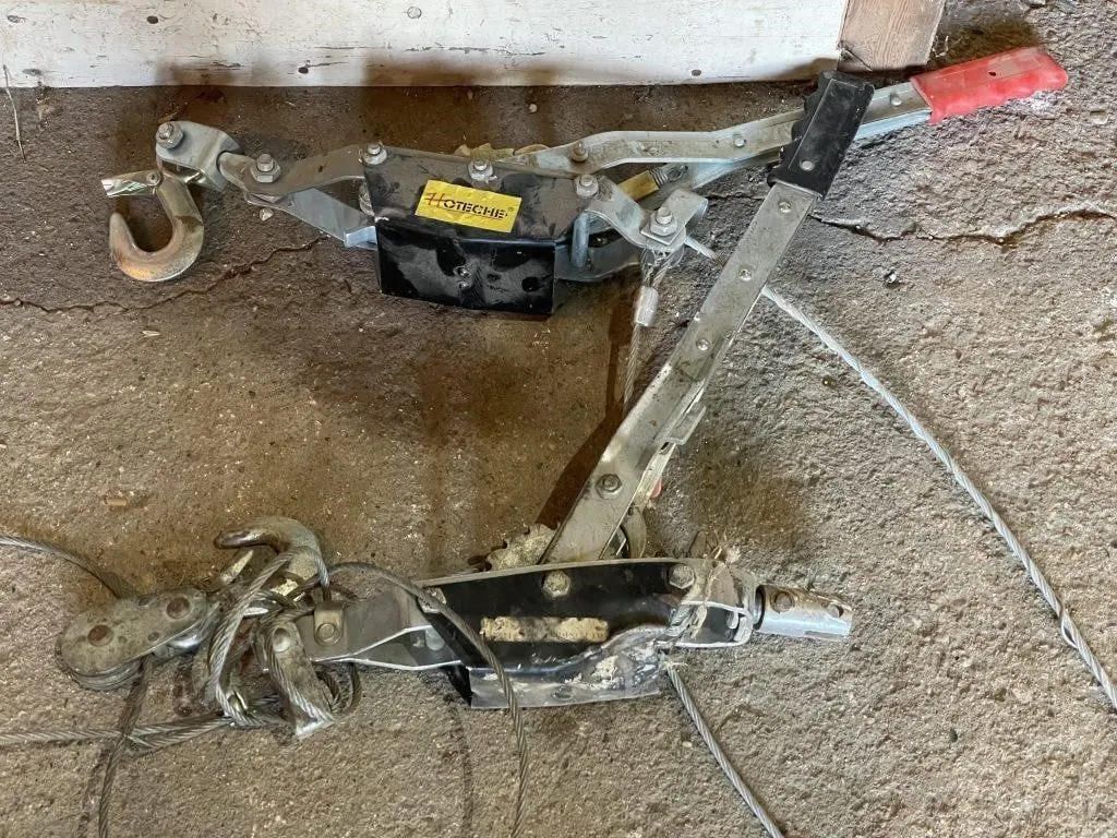 Two come-along winches.