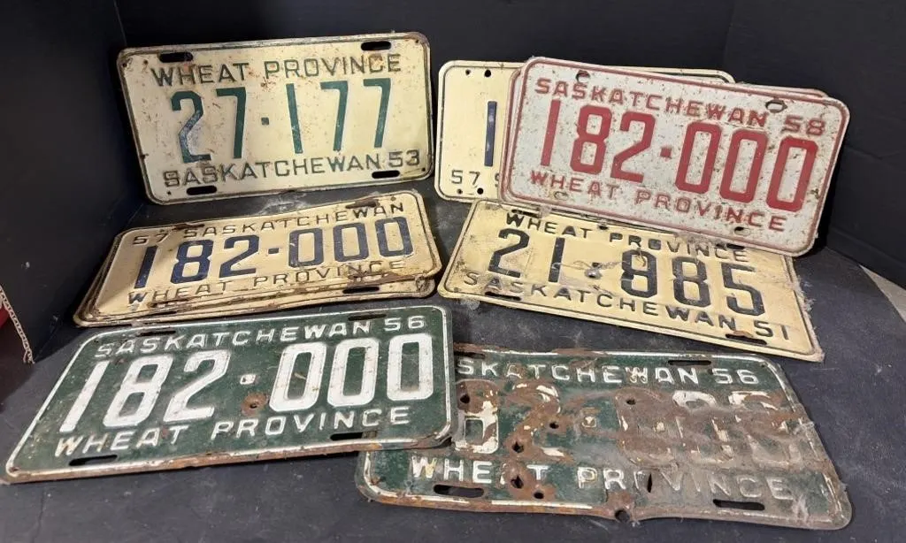 Vintage SK License Plates