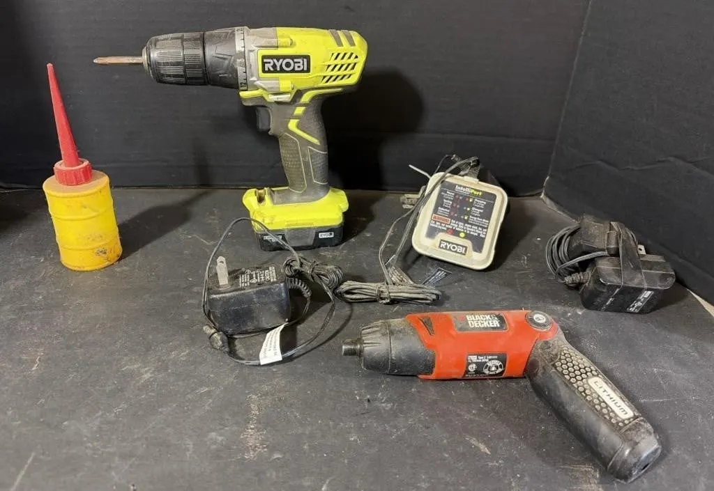 Ryobi Drill and Black & Decker Powered Screw