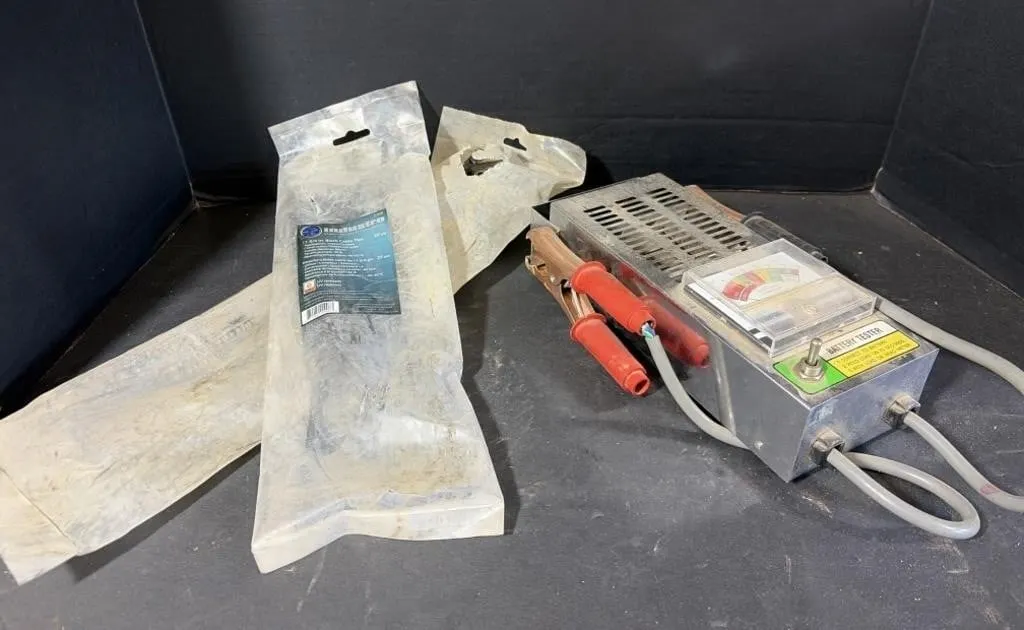Battery Tester and Black Cable Ties