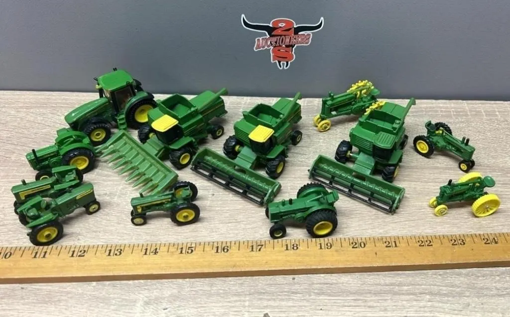 Twelve 1:64 John Deere Toys