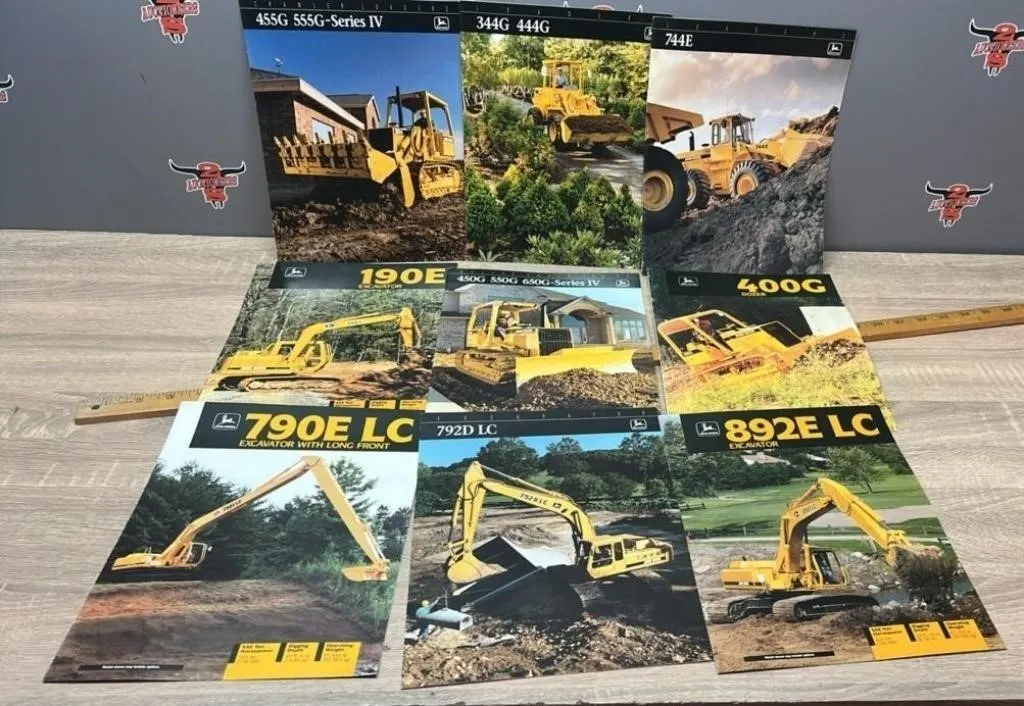 9 John Deere Construction Equipment Brochures.