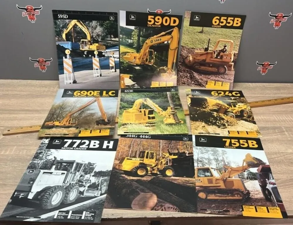 9 John Deere Construction Equipment Brochures.