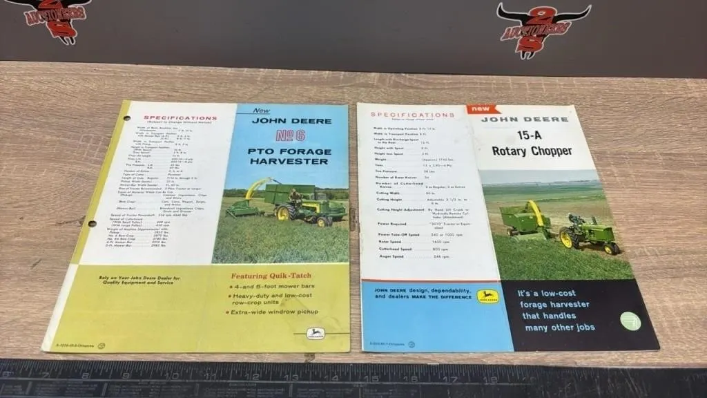 2 Asst. John Deere Brochures.