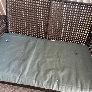 2 seater wicker patio couch