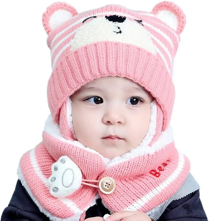 SEALED Baby Toddler Winter Hat Scarf Set,...