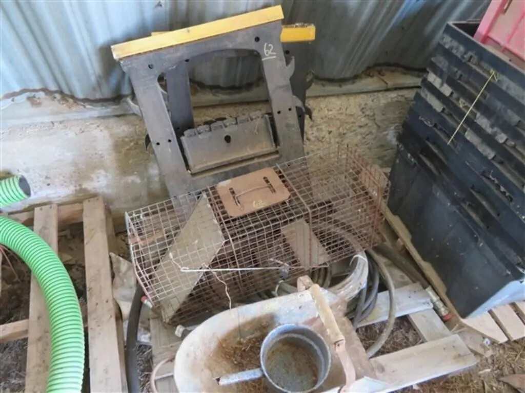 Live Trap * Saw Horses * Bushel Scoop * Hyd. Hose