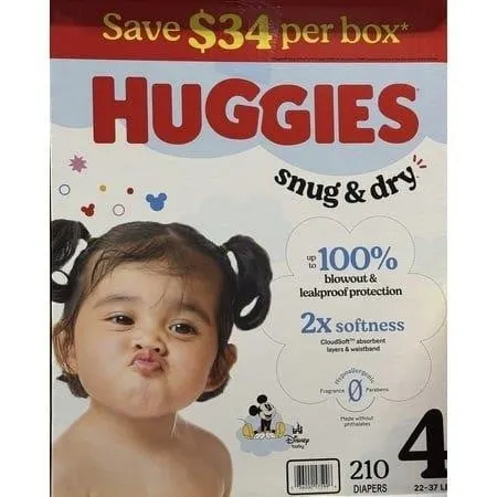 Huggies Snug Dry Diapers Size 4 210ct