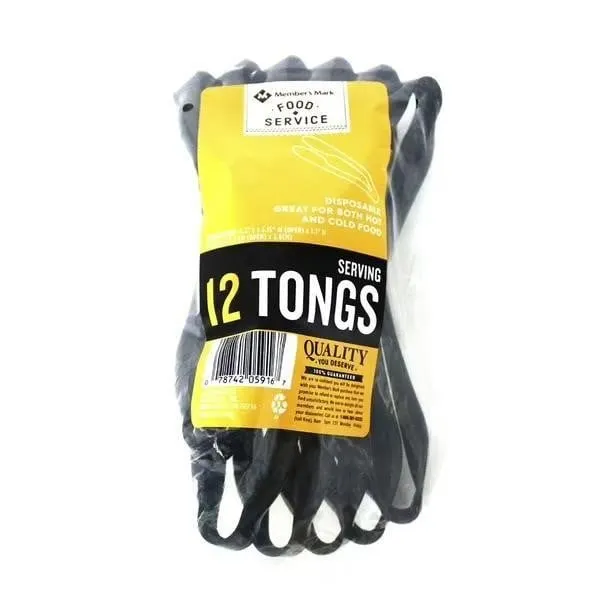 Heavyweight Plastic Serving Tongs 12ct
