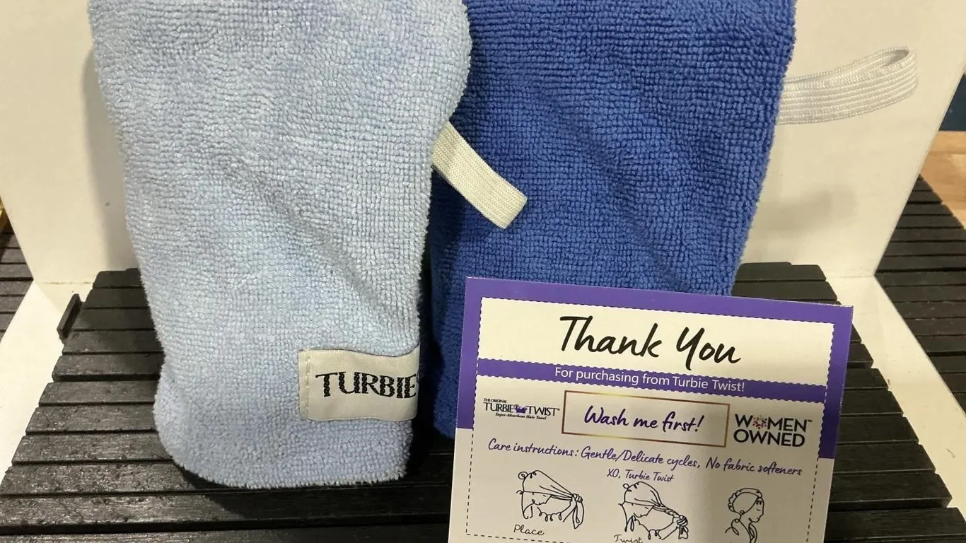 Turbie Twist Original Hair Towel 2 Pack Blue