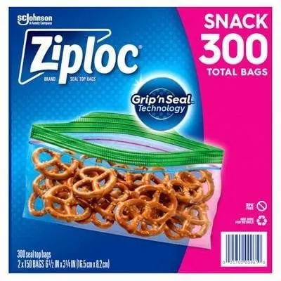 Ziploc Ig03005149 Snack Bags 150ct Clear