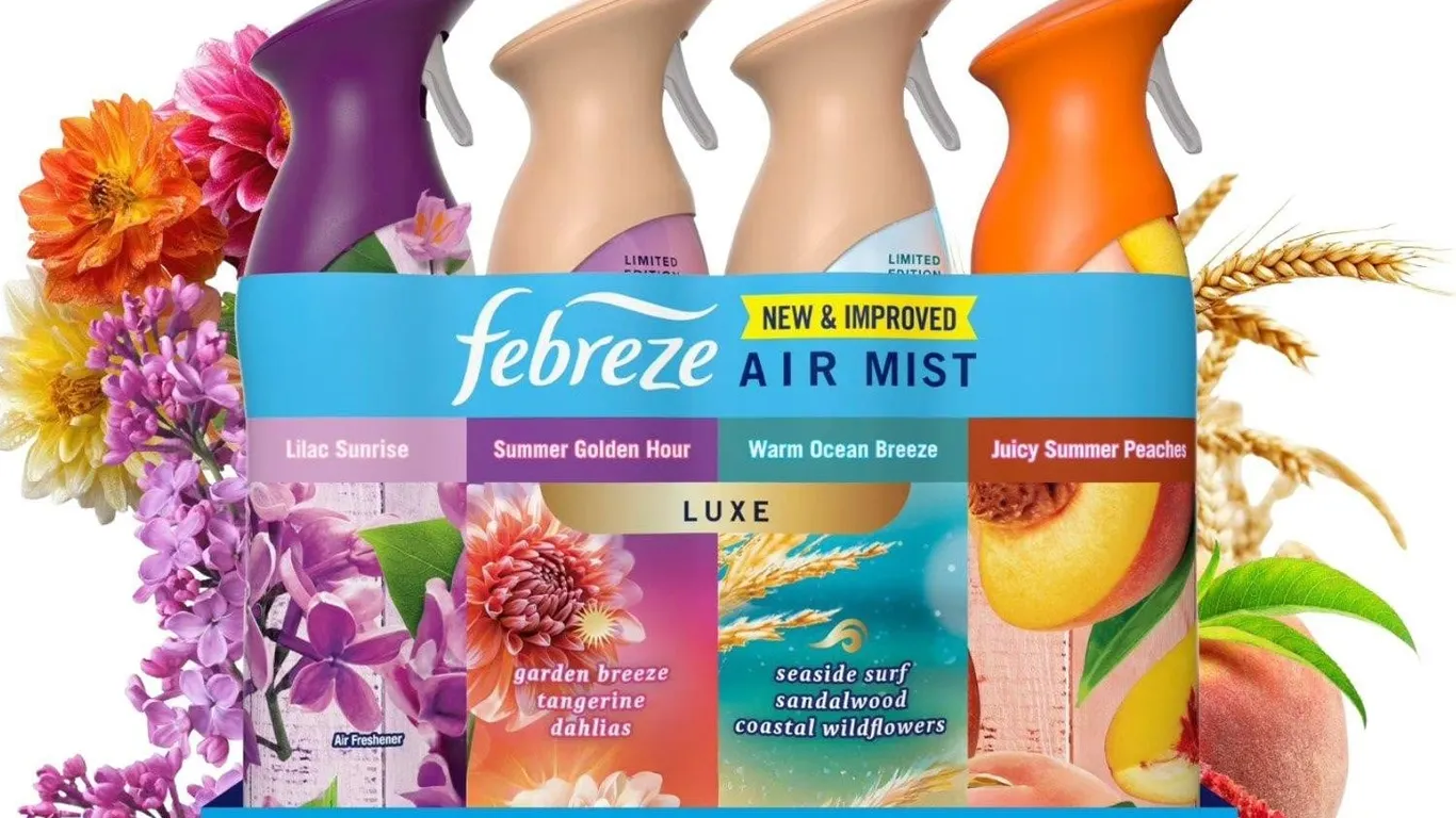 Febreze Lilac Peach Air Mist Spray 4 Pack