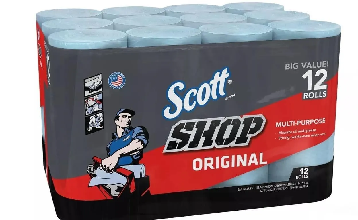 Scott Shop Towels 55ct 12pk Blue