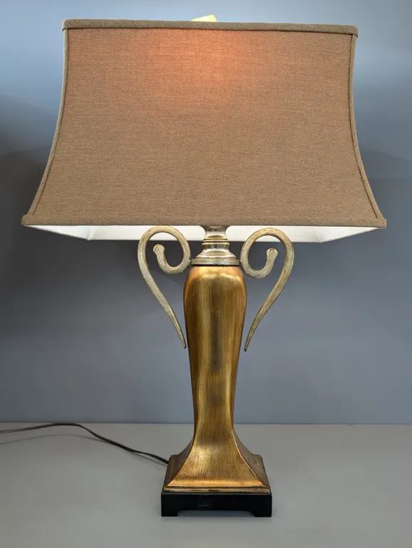 Ornate Gold Table Lamp with Fabric Shade
