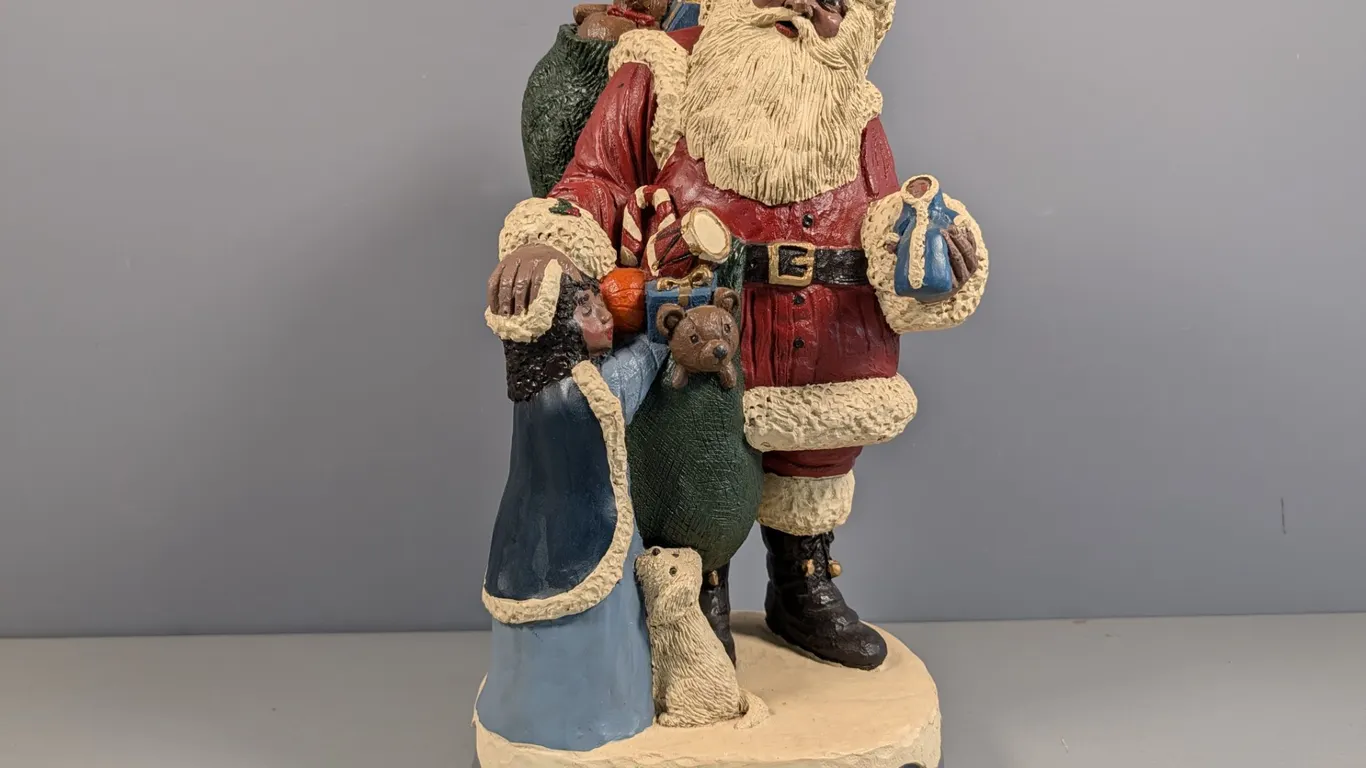 Santa Claus with Children and Animals Figurine
