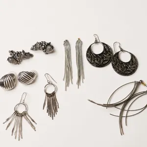 Assorted Silver Tone Fashion Earrings Collection