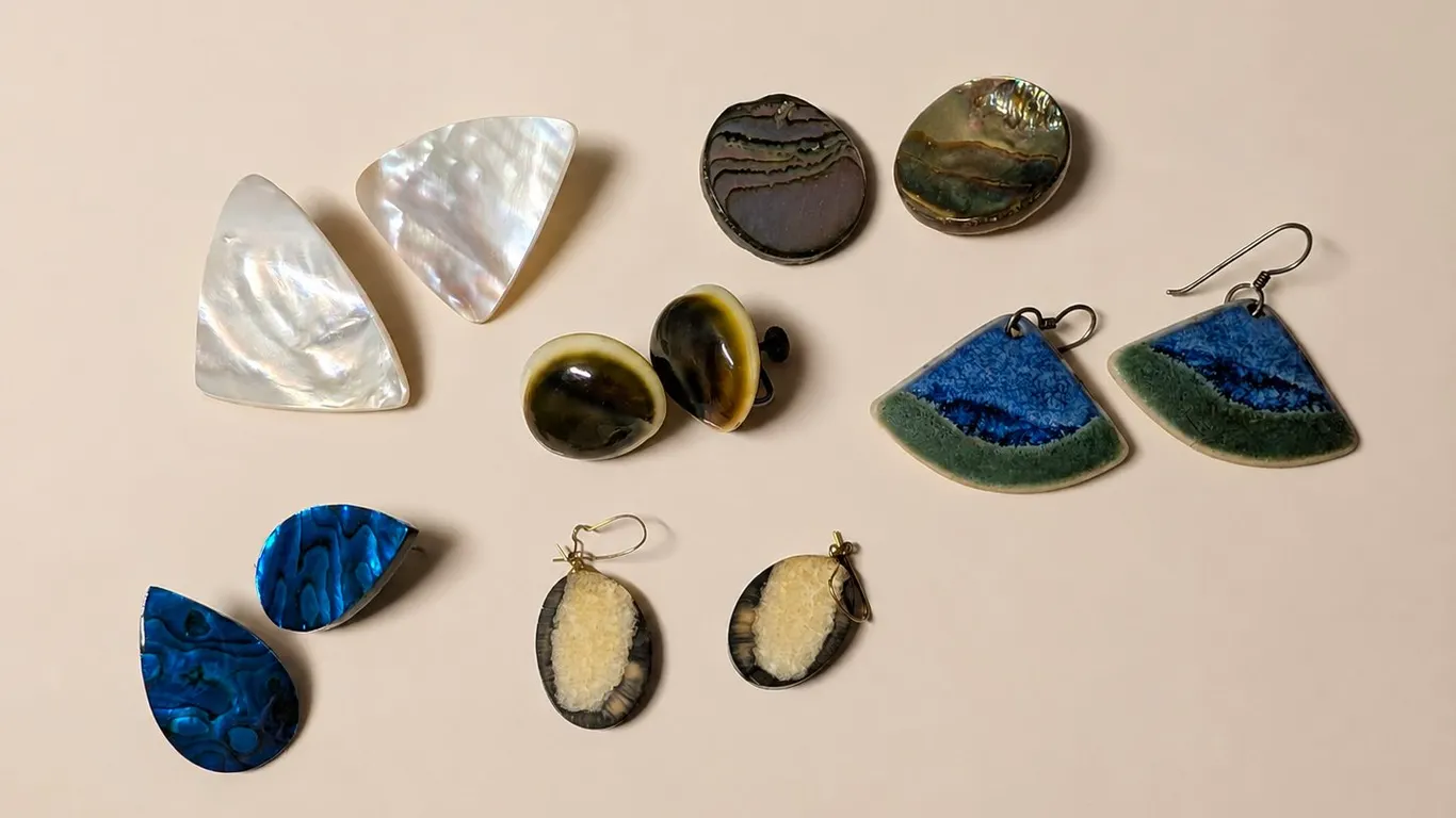 Assorted Seashell and Ceramic Earrings