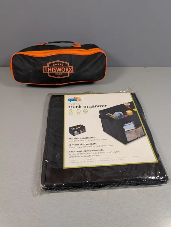 THISWORX Car Vacuum Cleaner with Neat Solutions Folding Trunk Organizer