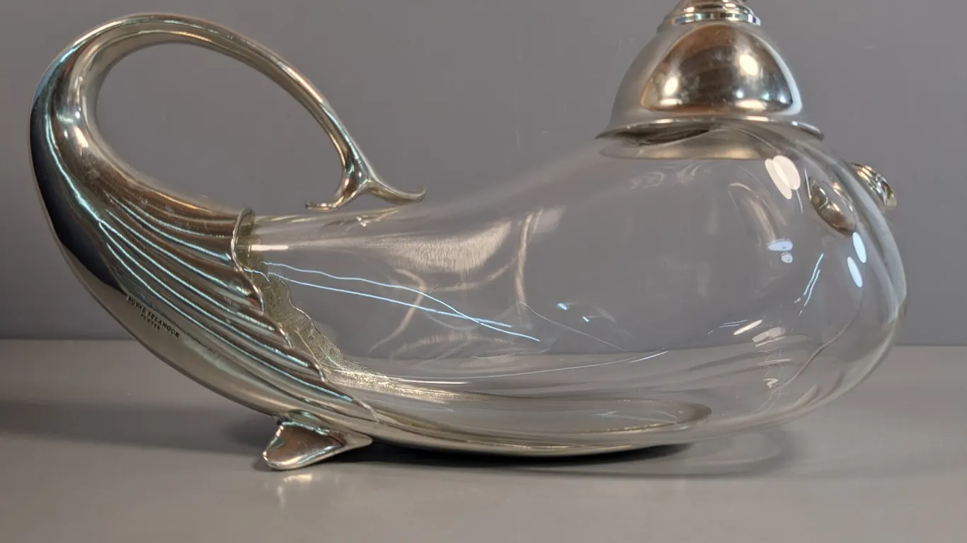 Royal Selangor Pewter and Glass Whale Decanter