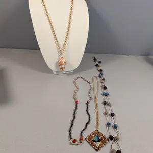 Assorted Fashion Necklaces with Shell, Wood, and Beaded Designs