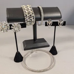 Vintage Rhinestone Jewelry Lot with Bracelets, earrings and a necklace