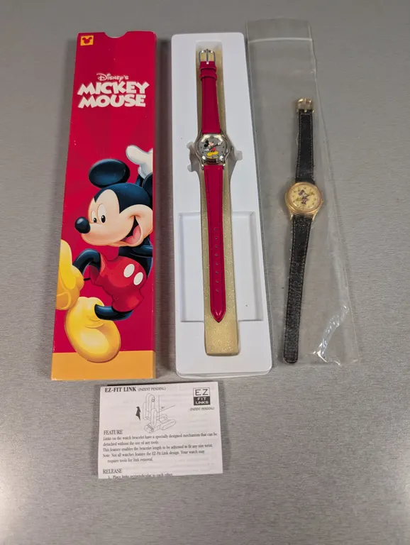 Disney Mickey Mouse & Minnie Mouse Watches with Original Box