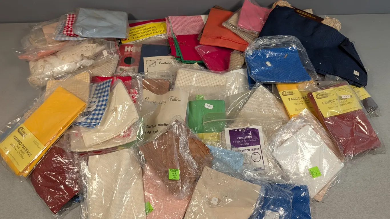 Large Lot of Assorted Craft Fabrics and Supplies