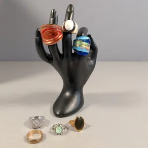 Mixed Lot of 7 Fashion Rings, Glass, Stone, and Gold Filled