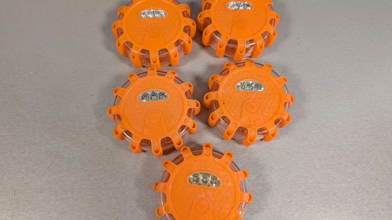Set of 5 Orange LED Emergency Road Flares