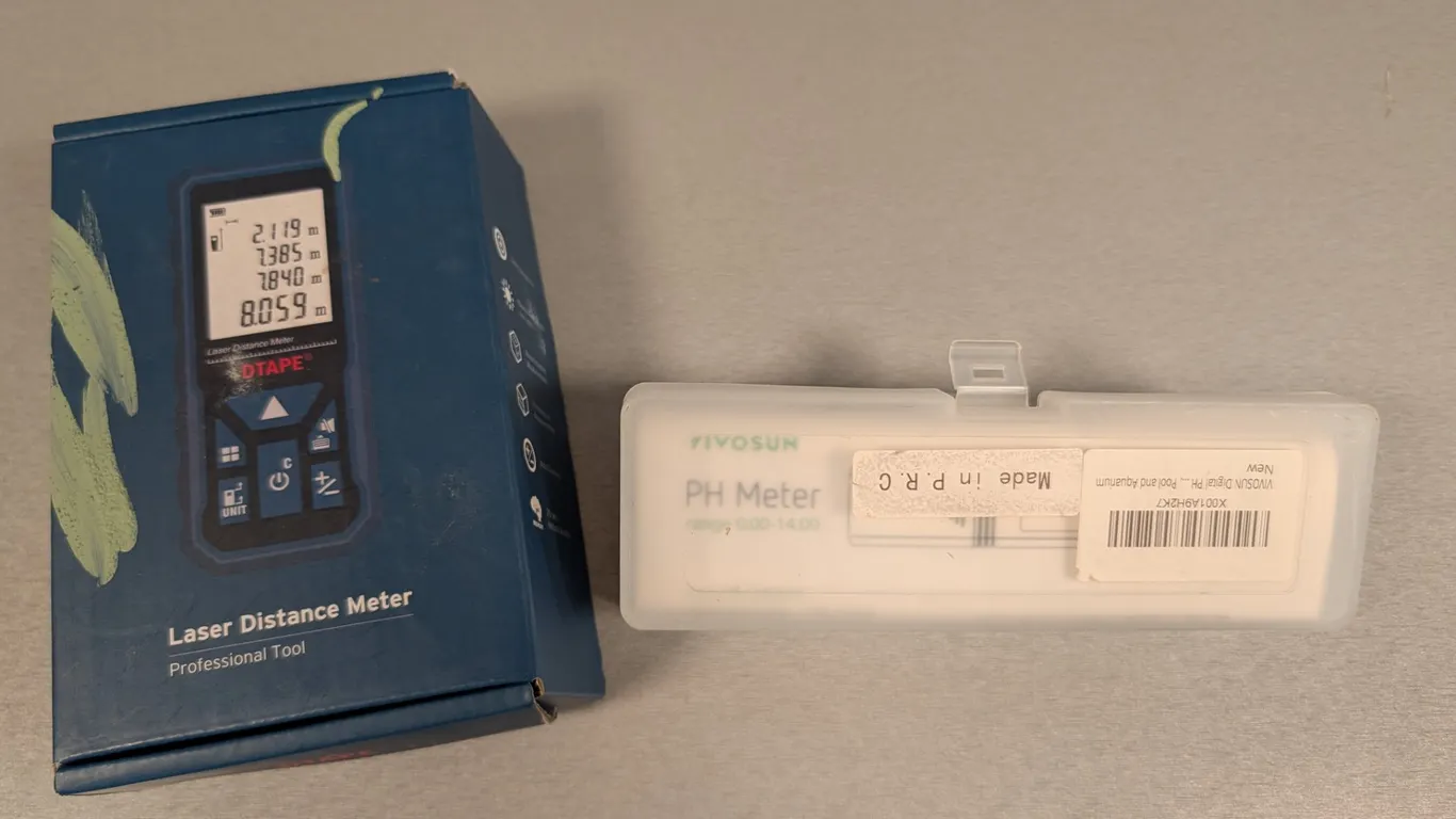 DTAPE Laser Distance Meter DT100 and vivosun ph meter