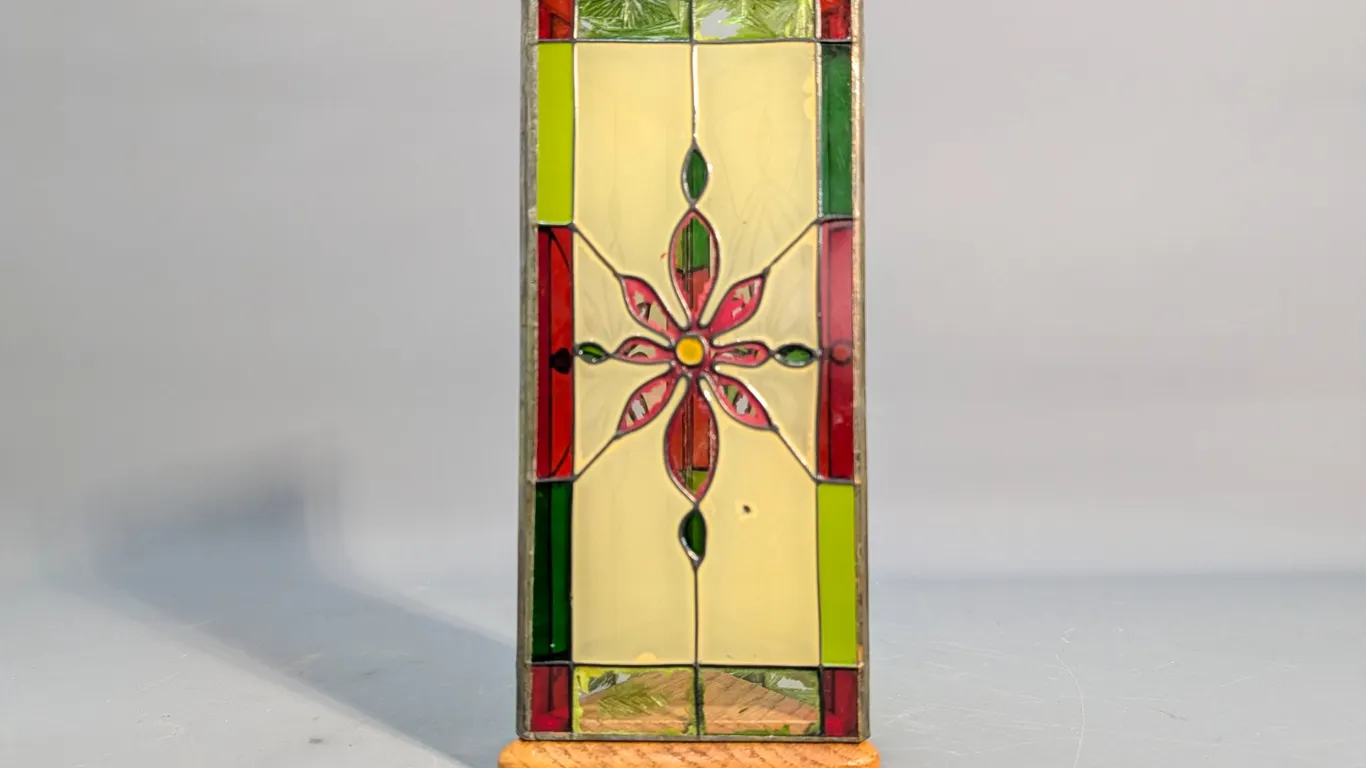 Stained Glass Triangular Table Lamp Panel