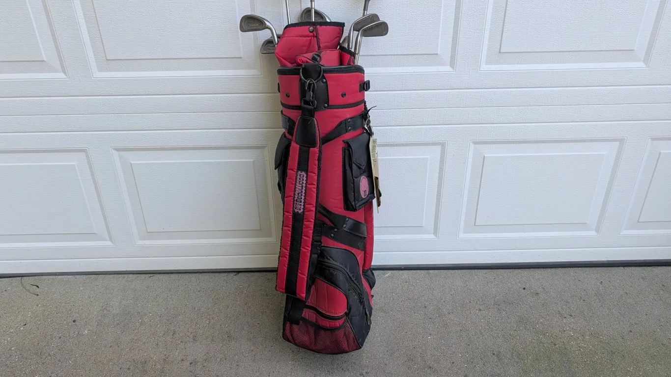 Vintage Dunlop Golf Club Set with Red Bag