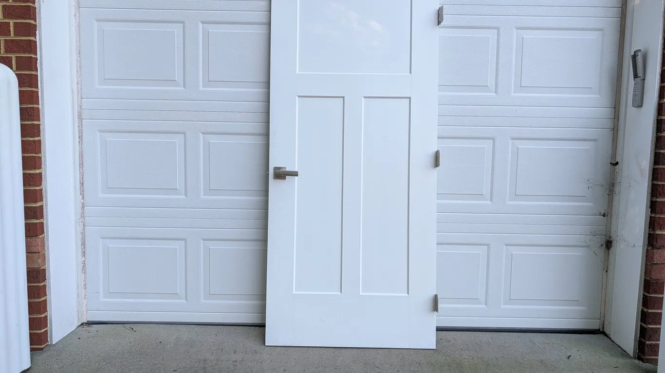 Modern White Interior Door with Brushed Nickel Hardware