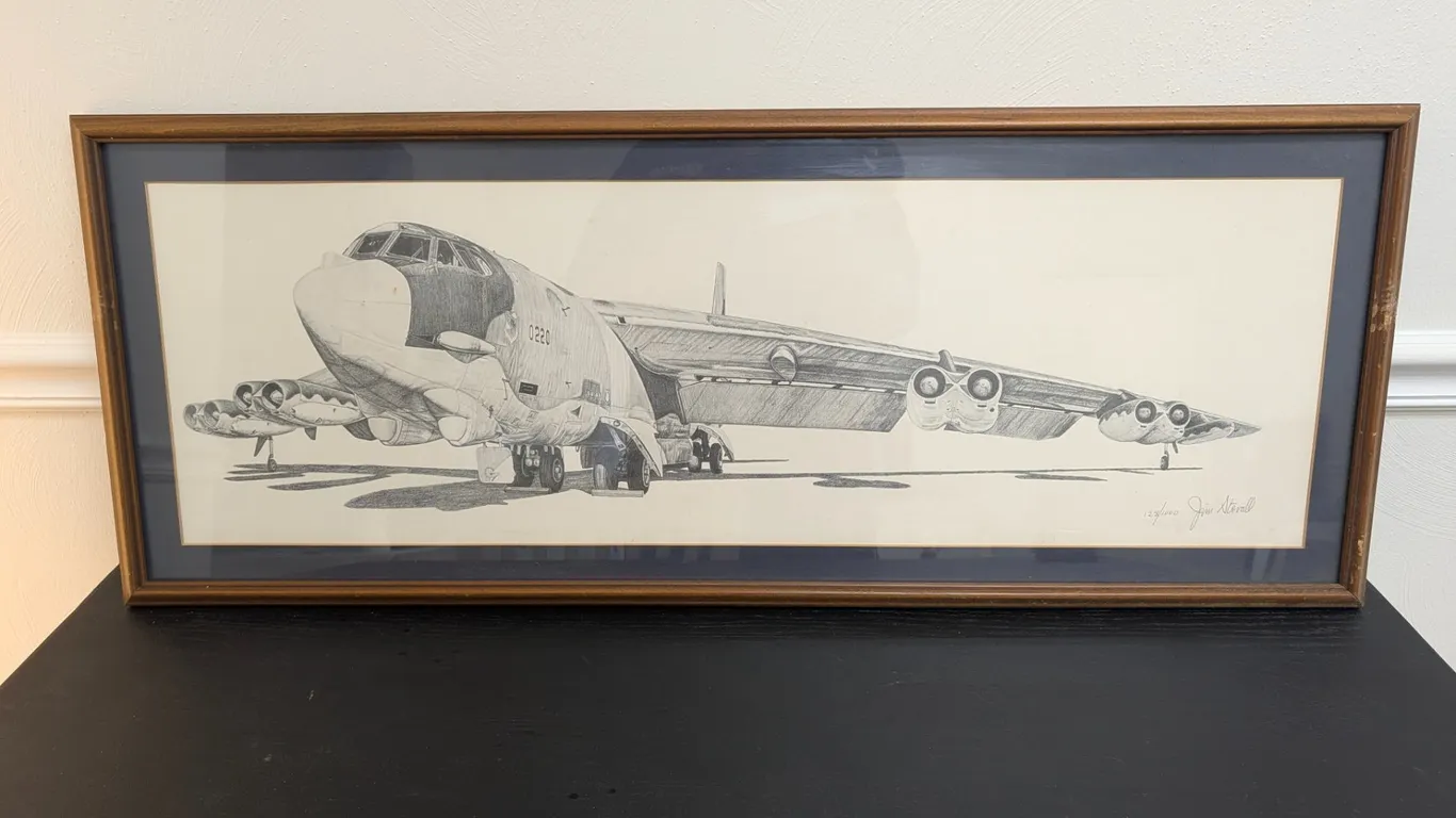 Signed Jim Stovall B-52 Stratofortress Limited Edition Pencil Art Print