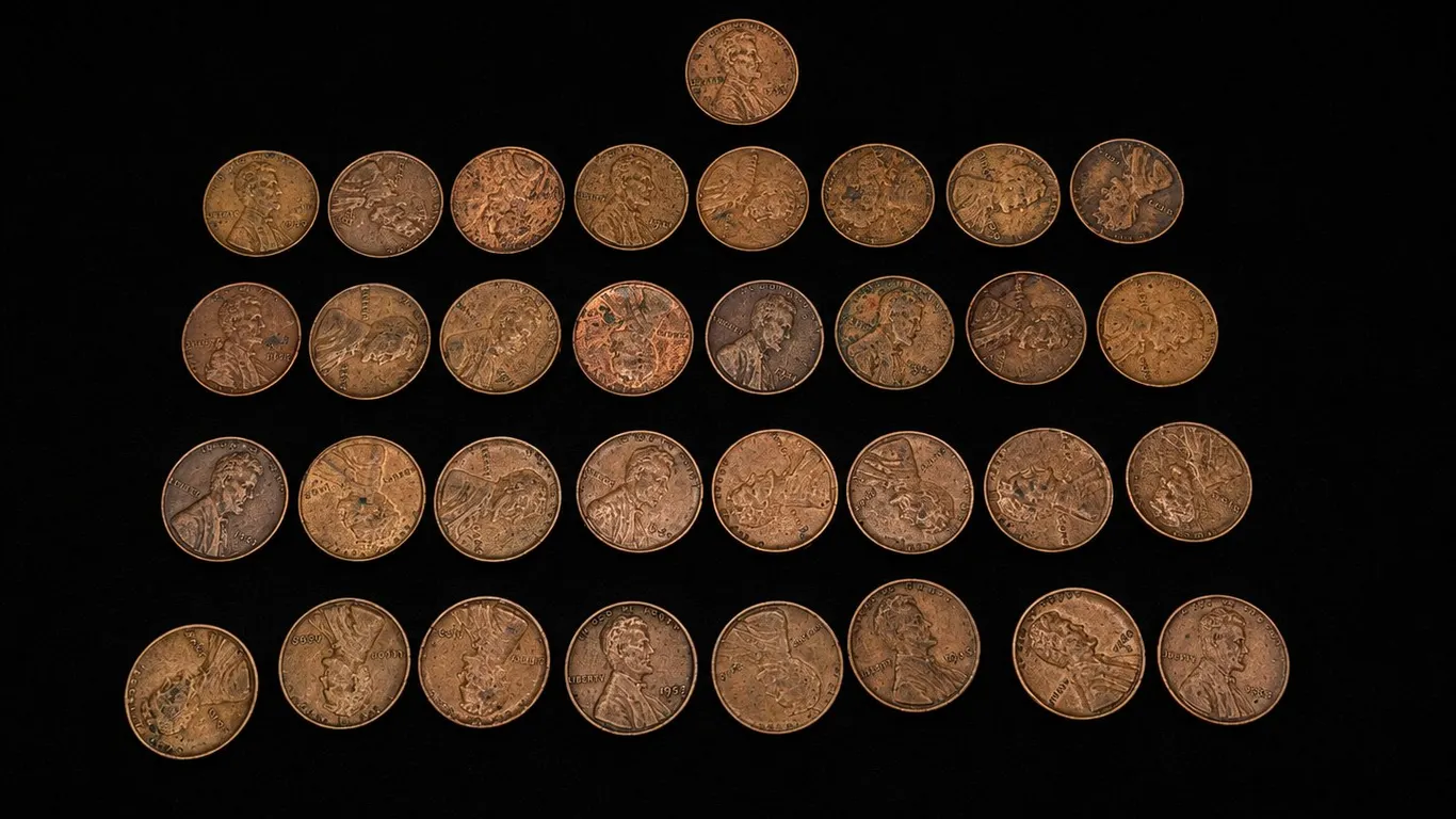 Lot of 33 wheat pennies