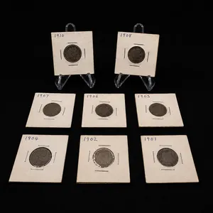 Eight Assorted Liberty V Nickels