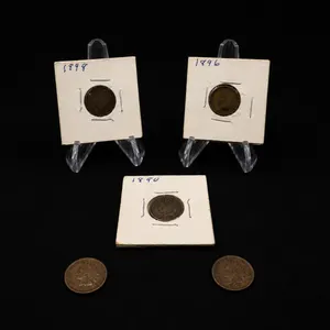 Lot of Five Assorted Indian Head Pennies