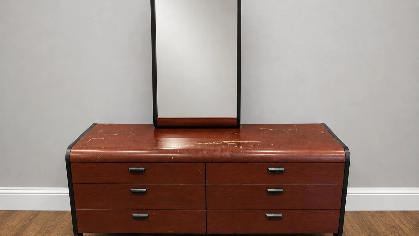 Mid-Century Modern Dresser with Mirror