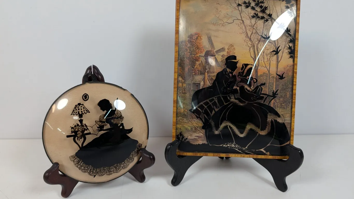 Ann Priest Weikel Framed Silhouette Art Pair