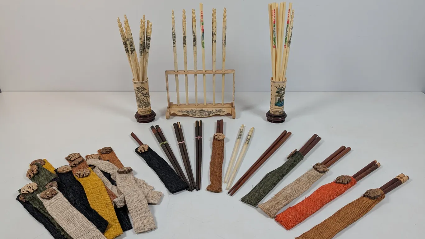 Collection of Decorative and Cased Chopsticks