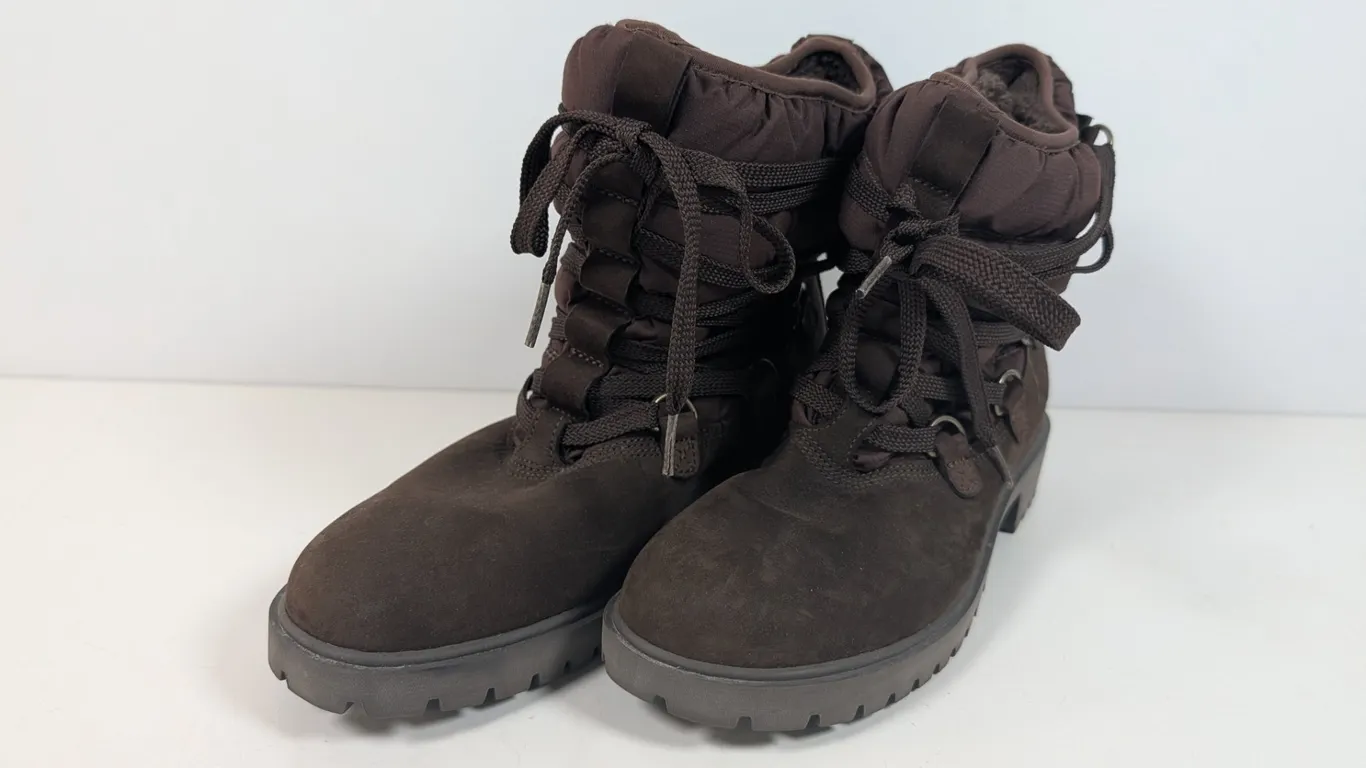 Timberland Brown Suede Puffer Collar Winter Boots
