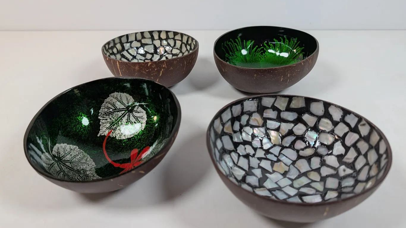 Decorative Coconut Shell Bowls