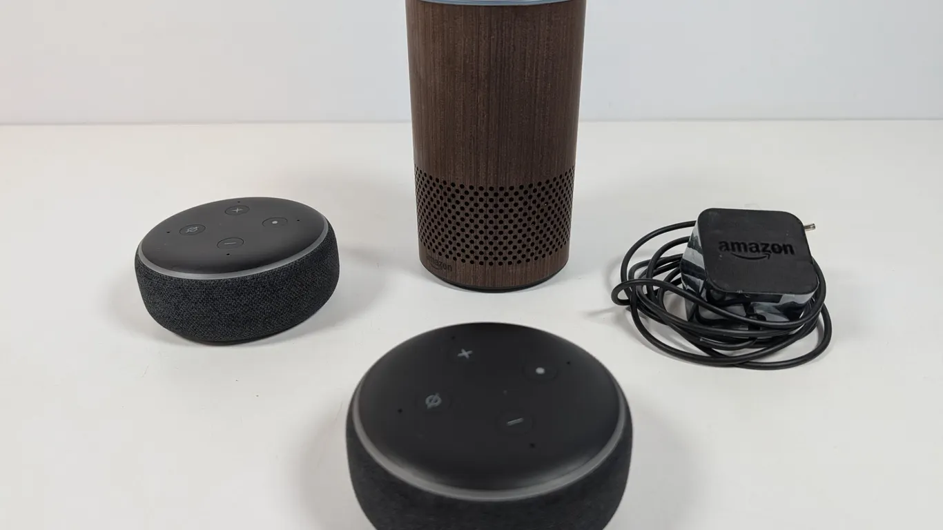 Amazon Echo 1st Gen & Echo Dot 3rd Gen Smart Speakers with Power Adapters