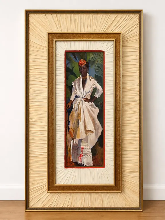 Framed Boscoe Holder Print Titled Woman in White II