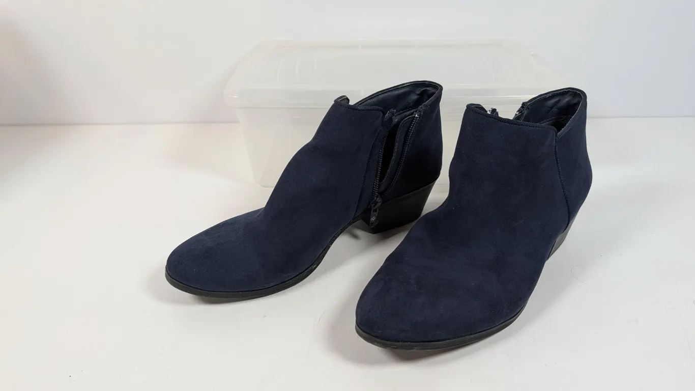 WILEYYF Navy Blue Textile Ankle Boots